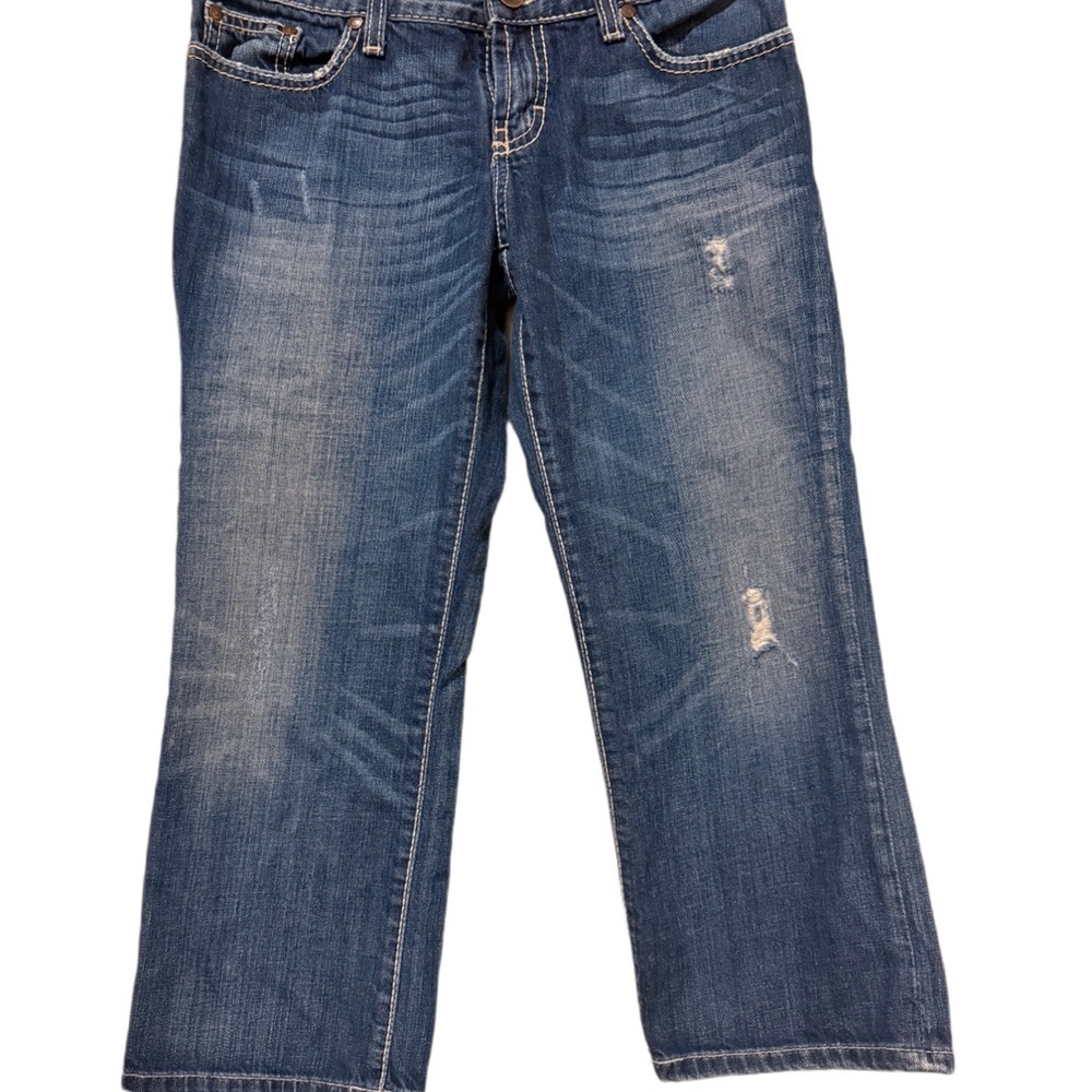 BKE Star Denim Capri Jeans Women’s Distressed Medium Wash Stretch Cropped Casual